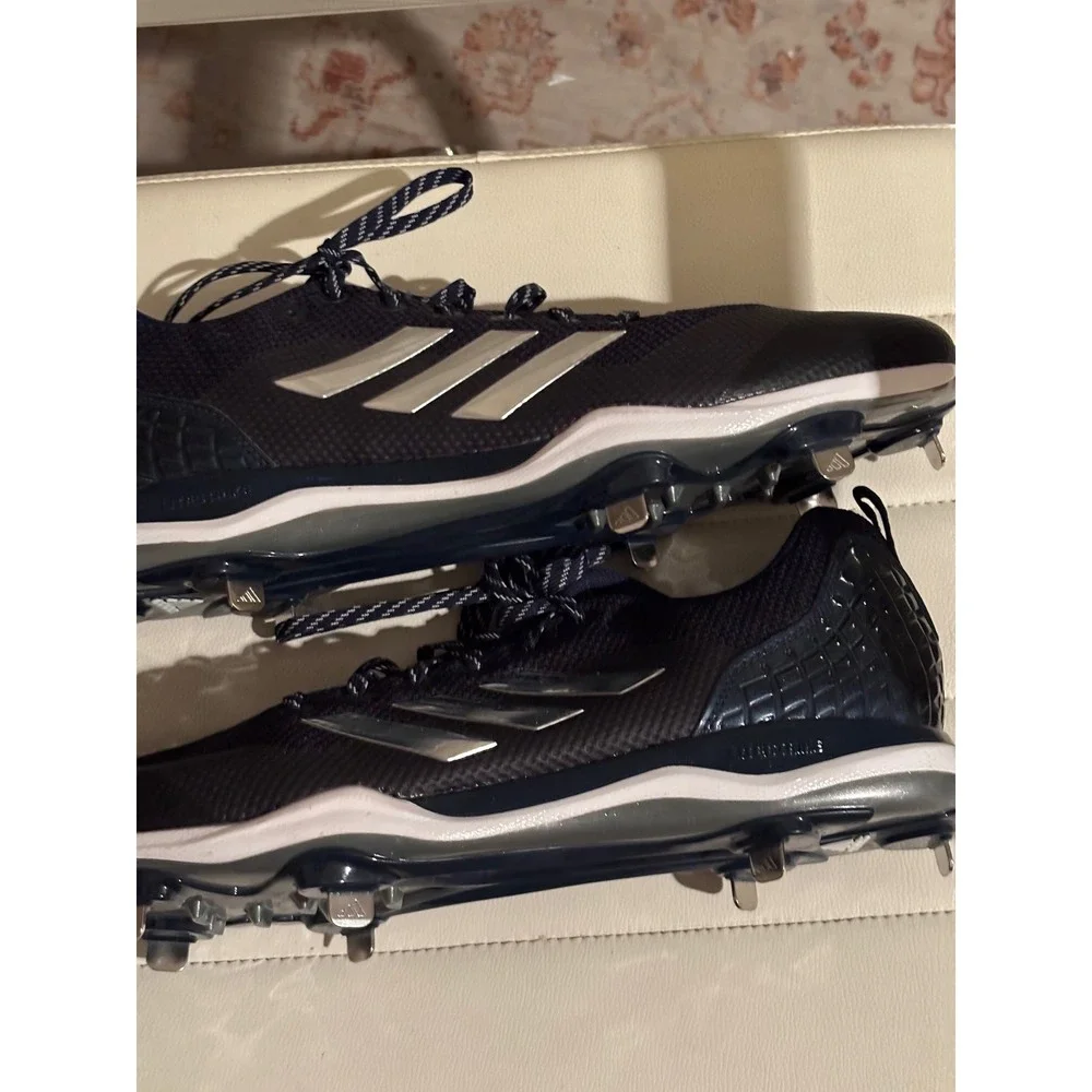 Adidas Adizero Afterburner 7 Baseball Cleats Navy Silver Metal Spikes Men 17